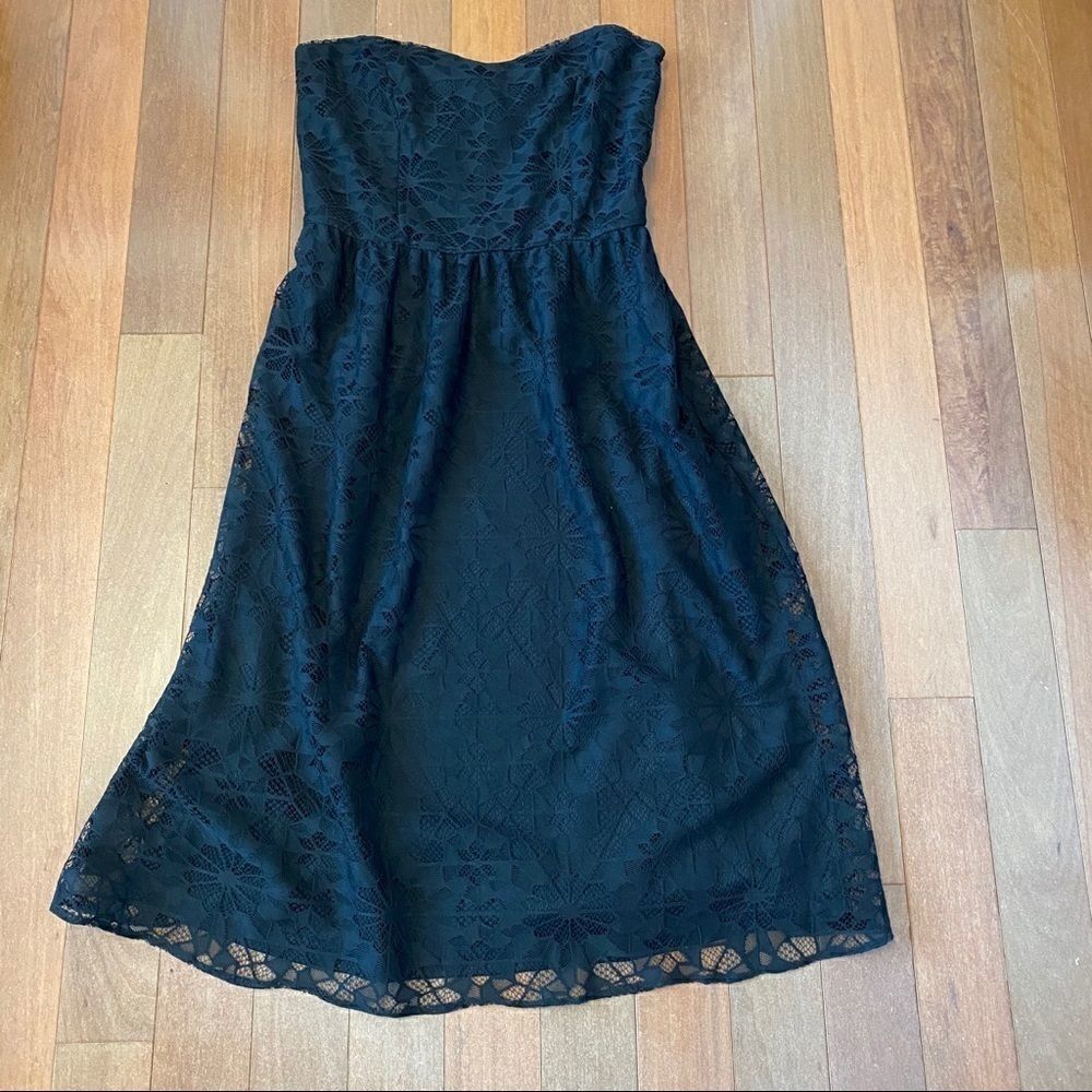 ASOS Black Lace Strapless Dress Size 8